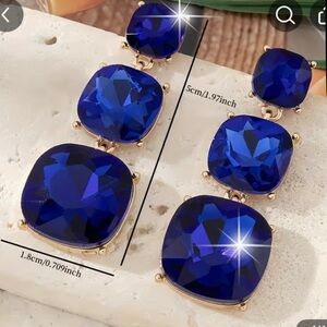 Elegant Blue and Gold Drop Earrings